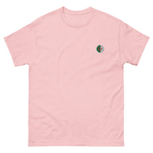 T-shirt classique unisexe drapeau brodé Algérie – Rond rose clair — vue de face