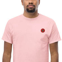 T-shirt classique unisexe drapeau brodé Maroc – Rond rose clair