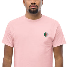 T-shirt classique unisexe drapeau brodé Algérie – Rond rose clair