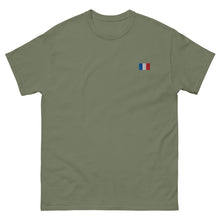T-shirt classique unisexe drapeau brodé France – Rectangulaire — vue de face