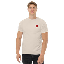 T-shirt classique unisexe drapeau brodé Maroc – Rond naturel — vue de face