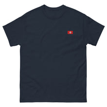 T-shirt classique unisexe drapeau brodé Tunisie – Rectangulaire bleu marine — vue de face