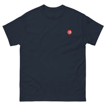 T-shirt classique unisexe drapeau brodé Tunisie – Rond bleu marine — vue de face