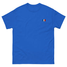 T-shirt classique unisexe drapeau brodé France – Rectangulaire — vue de face