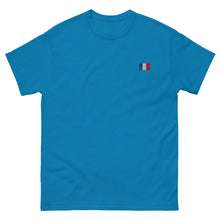 T-shirt classique unisexe drapeau brodé France – Rectangulaire — vue de face