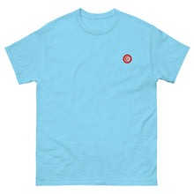 T-shirt classique unisexe drapeau brodé Tunisie – Rond bleu ciel — vue de face