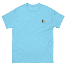 T-shirt classique unisexe drapeau brodé Algérie – Rond bleu ciel — vue de face
