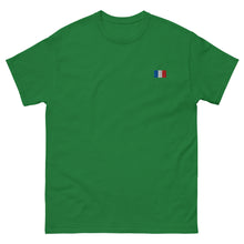 T-shirt classique unisexe drapeau brodé France – Rectangulaire — vue de face