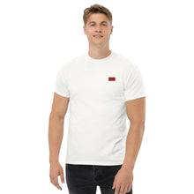 T-shirt classique unisexe drapeau brodé Maroc – Rectangulaire blanc — vue de face