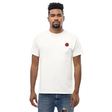 T-shirt classique unisexe drapeau brodé Maroc – Rond blanc — vue de face