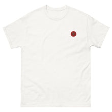 T-shirt classique unisexe drapeau brodé Maroc – Rond blanc — vue de face