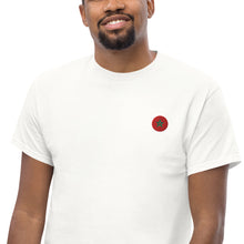 T-shirt classique unisexe drapeau brodé Maroc – Rond blanc