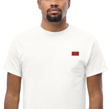 T-shirt classique unisexe drapeau brodé Maroc – Rectangulaire blanc