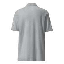 Polo piqué unisexe drapeau brodé Berbère gris sport — vue de dos