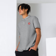 Polo piqué unisexe drapeau brodé Tunisie – Rond gris sport — vue de face