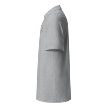 Polo piqué unisexe drapeau brodé Berbère gris sport