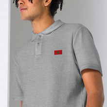 Polo piqué unisexe drapeau brodé Maroc – Rectangulaire gris sport