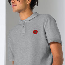 Polo piqué unisexe drapeau brodé Maroc – Rond gris sport