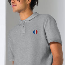 Polo piqué unisexe drapeau brodé France – Rond gris sport