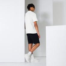 Polo piqué unisexe drapeau brodé Maroc – Rectangulaire blanc — vue de dos