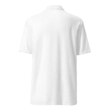 Polo piqué unisexe drapeau brodé Berbère blanc — vue de dos