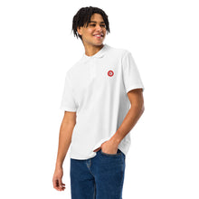 Polo piqué unisexe drapeau brodé Tunisie – Rond blanc — vue de face
