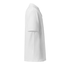 Polo piqué unisexe drapeau brodé Berbère blanc