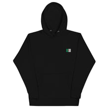 Sweat à capuche premium Algérie brodé unisexe – Coton noir — vue de face
