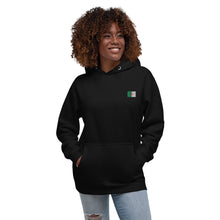 Sweat à capuche premium Algérie brodé unisexe – Coton noir — vue de face