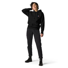 Sweat à capuche premium France brodé unisexe – Coton noir — vue de face