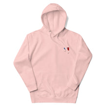 Sweat à capuche premium France brodé unisexe – Coton rose clair — vue de face