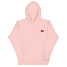 Sweat à capuche premium Tunisie brodé unisexe – Coton rose clair — vue de face