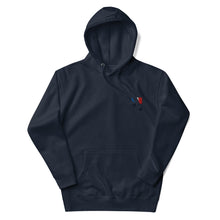 Sweat à capuche premium France brodé unisexe – Coton bleu marine — vue de face
