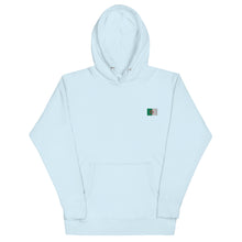 Sweat à capuche premium Algérie brodé unisexe – Coton bleu ciel — vue de face