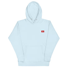 Sweat à capuche premium Tunisie brodé unisexe – Coton bleu ciel — vue de face