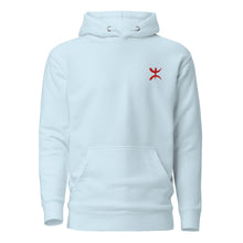 Sweat à capuche premium Berbère brodé unisexe – Coton bleu ciel — vue de face