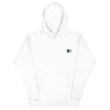 Sweat à capuche premium Algérie brodé unisexe – Coton blanc — vue de face
