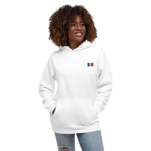 Sweat à capuche premium France brodé unisexe – Coton blanc — vue de face