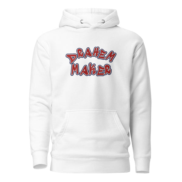 Sweat à Capuche signature DRAHEM MAKER brodé blanc