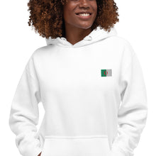 Sweat à capuche premium Algérie brodé unisexe – Coton blanc
