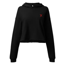 Sweat à Capuche Crop-Top signature Berbère brodé noir — vue de face
