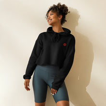 Sweat à Capuche Crop-Top signature Maroc brodé noir — vue de face