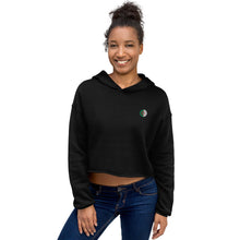 Sweat à Capuche Crop-Top signature Algérie brodé noir — vue de face