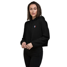 Sweat à Capuche Crop-Top signature France brodé noir — vue avant gauche