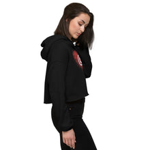 Sweat à Capuche Crop-Top signature Coeur Tunisie brodé noir — vue avant droite