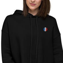 Sweat à Capuche Crop-Top signature France brodé noir