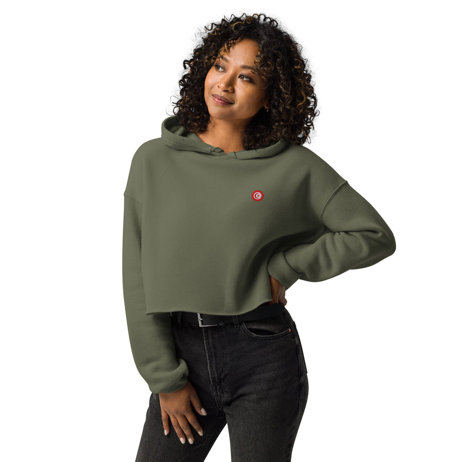 Sweat à Capuche Crop-Top signature Tunisie brodé — Product mockup