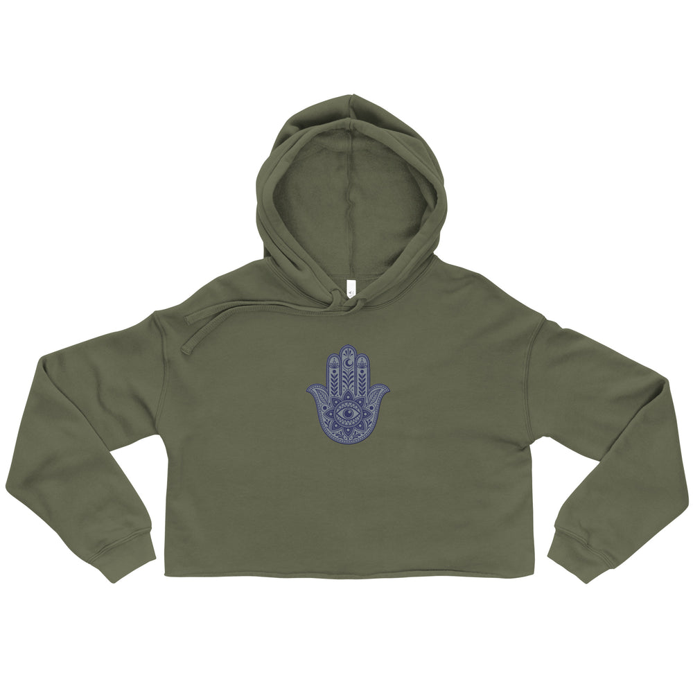 Sweat à Capuche Crop-Top signature Khamsa brodé