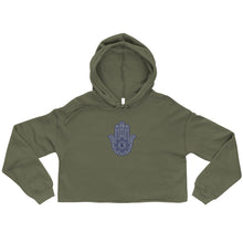 Sweat à Capuche Crop-Top signature Khamsa brodé — vue de face