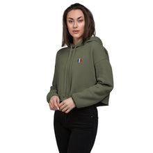 Sweat à Capuche Crop-Top signature France brodé — vue avant gauche